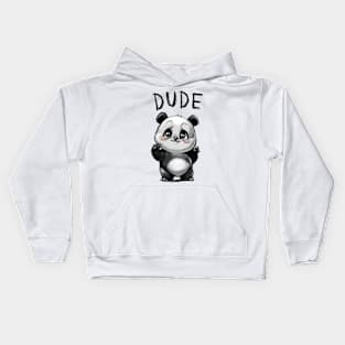 DUDE DOODLE DOODE PANDA Kids Hoodie